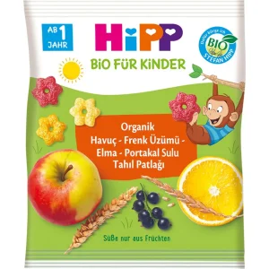 Hipp Organik Havuç Frenk Üzümü Elma Portakal Sulu Tahıl Patlağı, 30 g