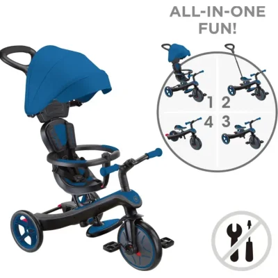 Globber Explorer 4in1 Trike Bisiklet, Kraliyet Mavisi