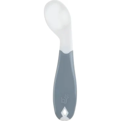 BabyJem Açılı Mama Kaşık Çatal Takımı, Gri