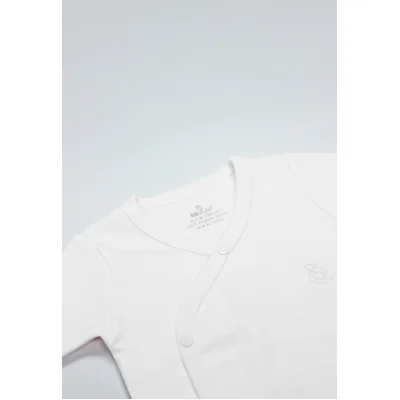 Bistyle Organik Natural Basic Style Yarım Kol Kruvaze Badi, Beyaz