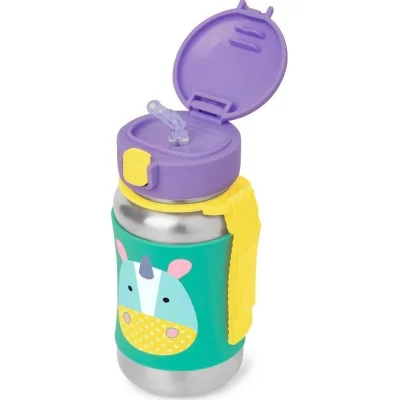 Skip Hop Pipetli Paslanmaz Çelik Suluk, 350 ml, Unicorn