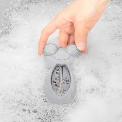 BabyJem Kurbağa Banyo ve Oda Termometresi, Gri