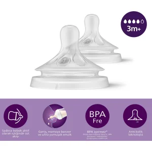 Philips Avent Doğal Tepkili Natural Response Biberon Emziği No:4 3+ Ay, 2'li