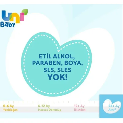Uni Baby Aktif Sensitive Islak Havlu Mendil, 3'lü, 156 Yaprak