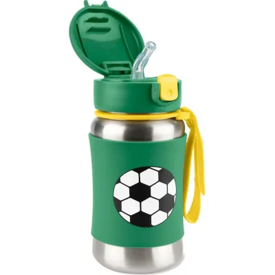 Skip Hop Zoo Pipetli Paslanmaz Çelik Suluk, 350 ml, Futbol