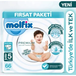 Molfix Premium Bebek Bezi, 5 Beden, 66 Adet