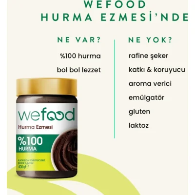 Wefood Hurma Ezmesi,  %100 Sade,400 g