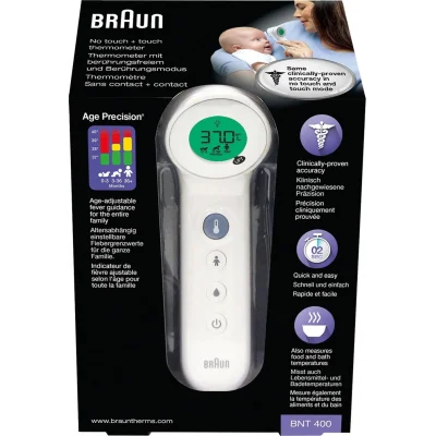 Braun BNT400 Temassız Alından Ateş Ölçer, Beyaz