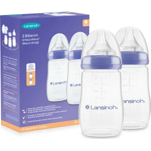 Lansinoh Biberon Natural Wawa Biberon Emziği, 2'li, 240 ml