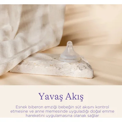 Lansinoh Natural Wave Biberon Emziği, Yavaş Akış, 2'li