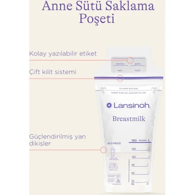 Lansinoh Anne Sütü Saklama Poşeti, 50 Adet