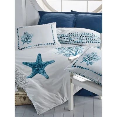 Cotton Box Maritime Nevresim Takımı Tek Kişilik Star, Lacivert