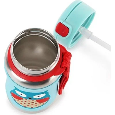 Skip Hop Pipetli Paslanmaz Çelik Suluk, 350 ml, Baykuş