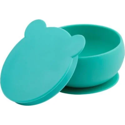 OiOi Silikon Kapaklı Kase, Aqua Green