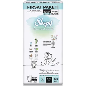 Sleepy Bio Natural Bebek Bezi, 2 Beden, 48 Adet