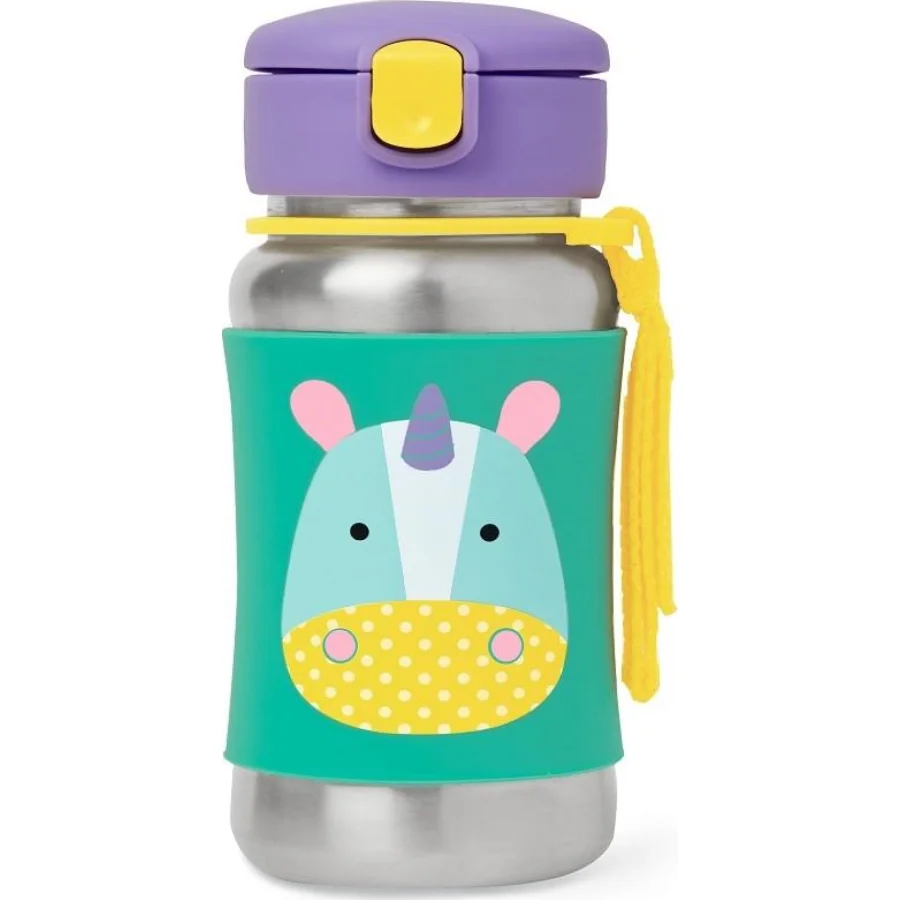 Skip Hop Pipetli Paslanmaz Çelik Suluk, 350 ml, Unicorn