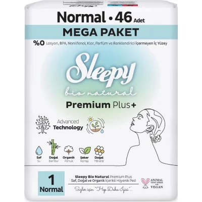 Sleepy Bio Natural Premium Plus Mega Normal Ped, 46 Adet