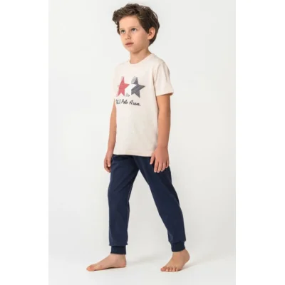 U.S. Polo Kısa Kol Pijama Takım, Bej