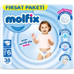 Molfix Bebek Bezi, 6 Beden, 38 Adet