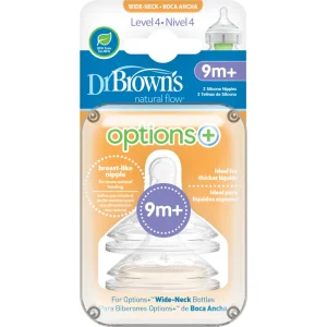 Dr Brown's Geniş Ağız 4. Evre Silikon Biberon Emziği, 2'li