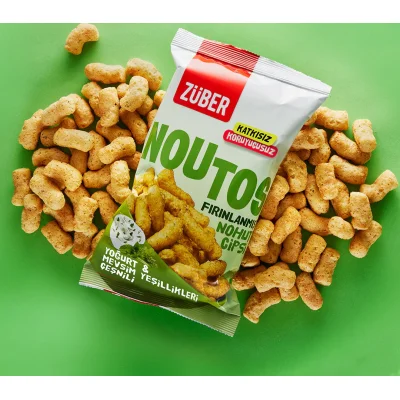 Züber Noutos Fırın Nohut Cipsi, 55 g, Yoğurt ve Mevsim Yeşillikleri