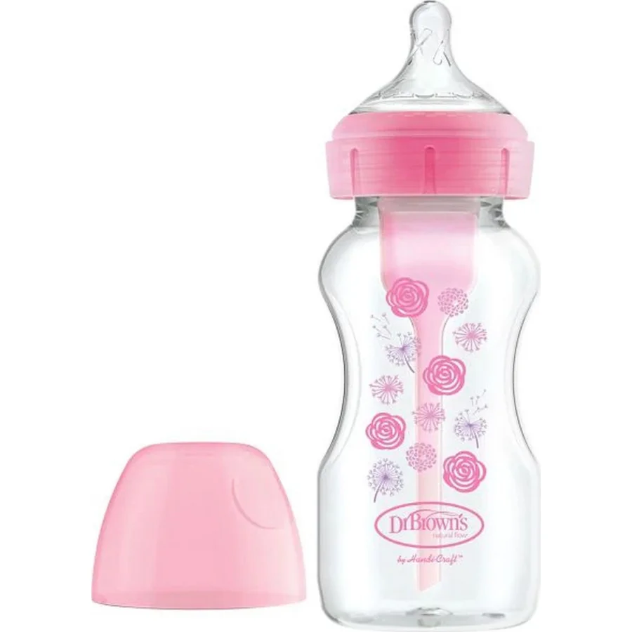 Dr Brown's Options Geniş Ağız PP Biberon, 270 ml, Pembe