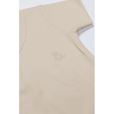 Bistyle Organik Natural Basic Style Yarım Kol Kruvaze Badi, Bej