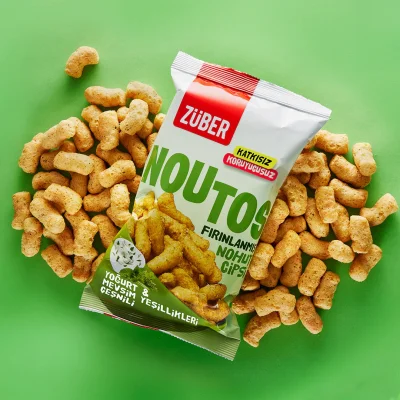 Züber Noutos Fırın Nohut Cipsi, 55 g, Yoğurt ve Mevsim Yeşillikleri