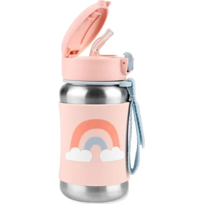 Skip Hop Pipetli Paslanmaz Çelik Suluk, 350 ml, Gökkuşağı