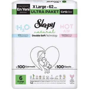 Sleepy Natural Double Soft Bebek Bezi, 6 Beden, 62 Adet