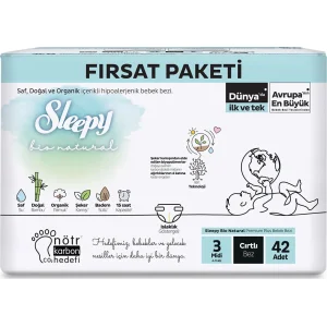 Sleepy Bio Natural Bebek Bezi, 3 Beden, 42 Adet
