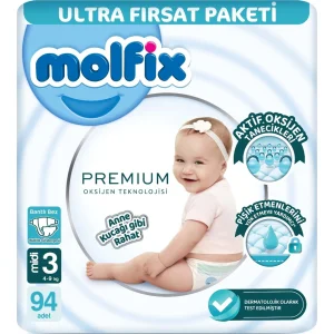 Molfix Premium Bebek Bezi, 3 Beden, 94 Adet