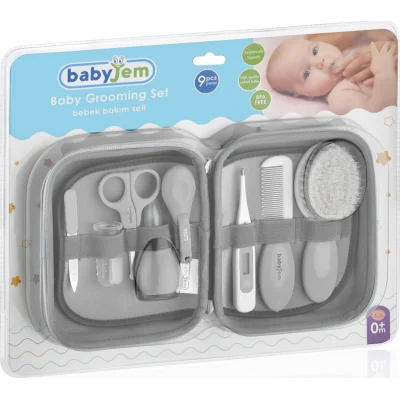 BabyJem Bebek Bakım Seti, 9 Parça, Gri