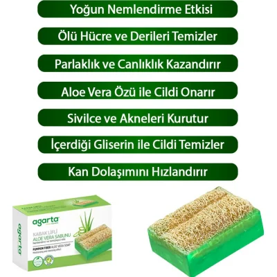 Agarta Kabak Lifli Aloe Vera Sabunu, 125 g