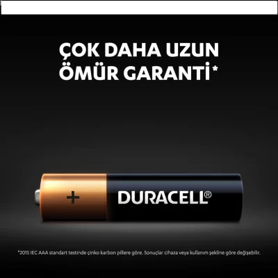 Duracell İnce Kalem Pil, AAA, 4'lü